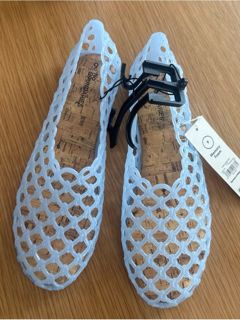 Women's Light Blue Jelly Flats